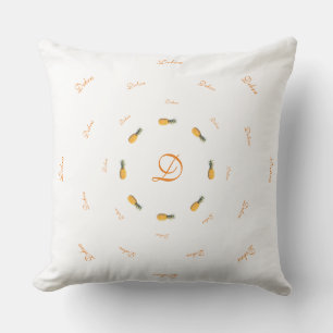 tropical personalised initial monogram - pineapple cushion