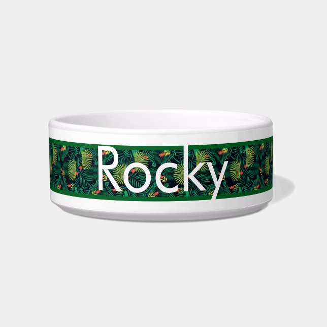 Tropical personalized Pet Bowl (Front)