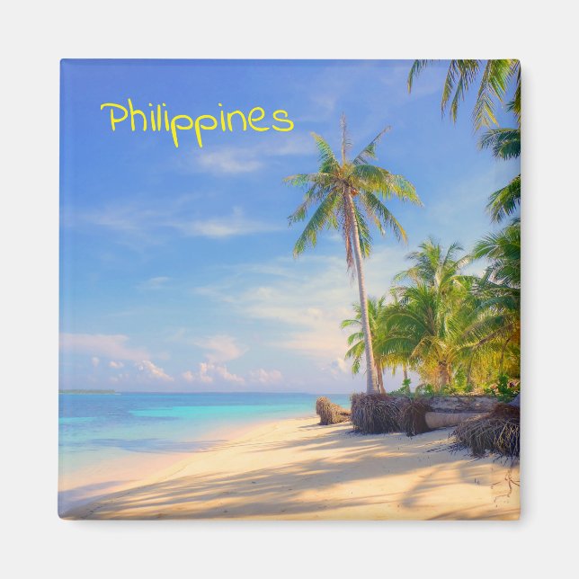 Tropical Philippines Island Beach Palm Paradise Magnet (Front)