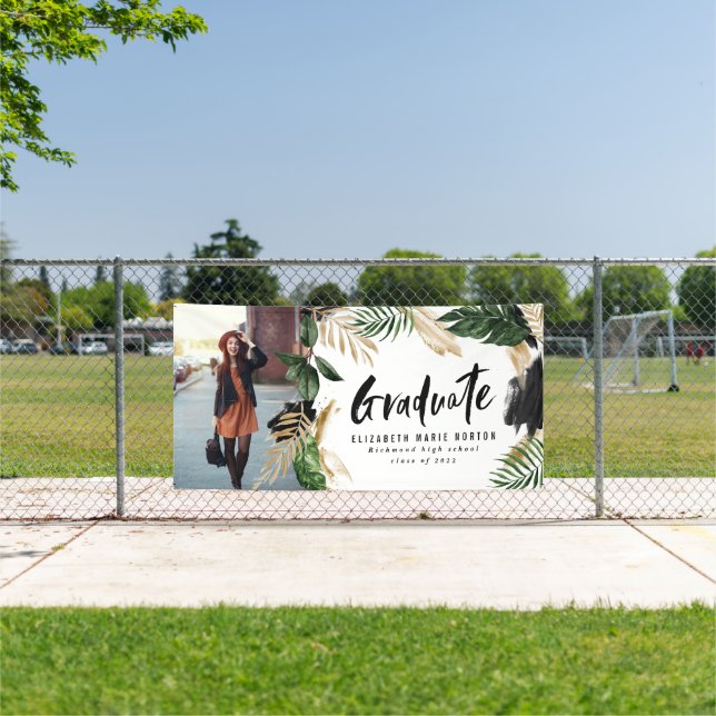 Tropical photo graduation modern script banner (Insitu)