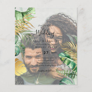 Tropical PHOTO OVERLAY All-in-1 QR Code Wedding Flyer