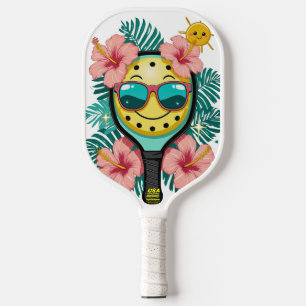 Tropical Pickleball Fun – Cute Kawaii Paddle Desig