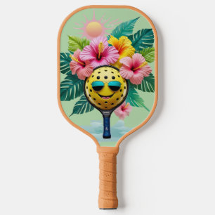 Tropical Pickleball Fun – Cute Kawaii Paddle Desig