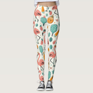 Tropical Pickleball Play Leggings
