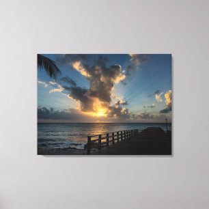 Tropical Pier Sunset Canvas Print