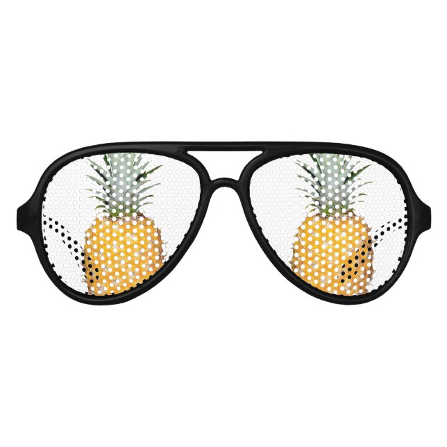 Tropical pineapple aviator sunglasses (Front)