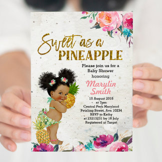 Tropical Pineapple Baby Shower Invitation