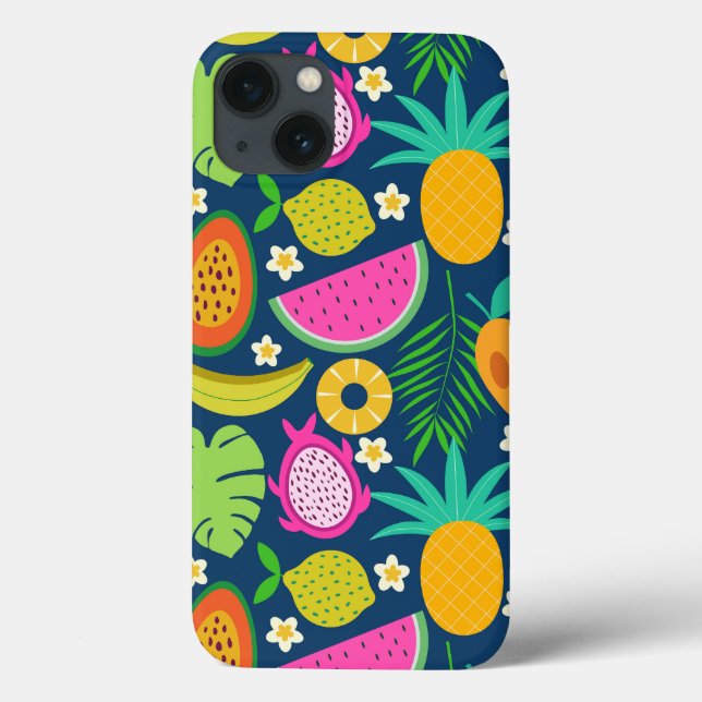 Tropical Pineapple Banana watermelon Fruits  Case-Mate iPhone Case (Back)