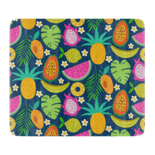 Tropical Pineapple Banana watermelon Fruits Cutting Board