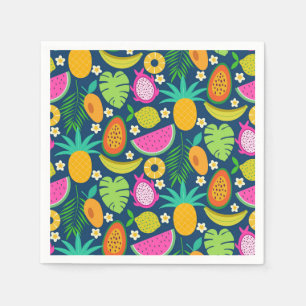 Tropical Pineapple Banana watermelon Fruits  Napkin