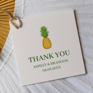 Tropical Pineapple Beach Wedding Thank You Favour Tags
