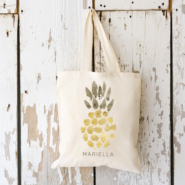 Tropical Pineapple Bridesmaid Favour Tote Bag (Creator Uploaded)