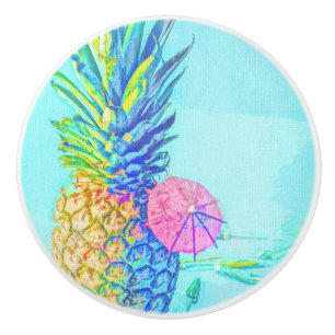 Tropical Pineapple Ceramic Knob