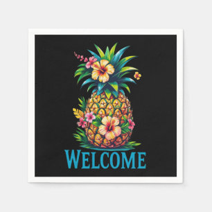 Tropical Pineapple Cocktail Napkin Welcome