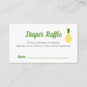 Tropical pineapple  Diaper Raffle Enclosure Card