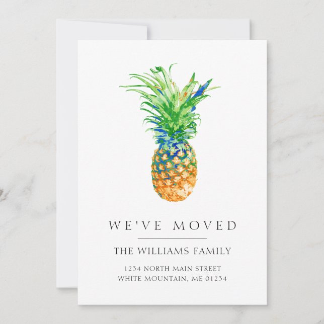 Tropical Pineapple Family Moving Announcement (Front)