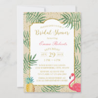 Tropical Pineapple & Flamingo Beach Bridal Shower