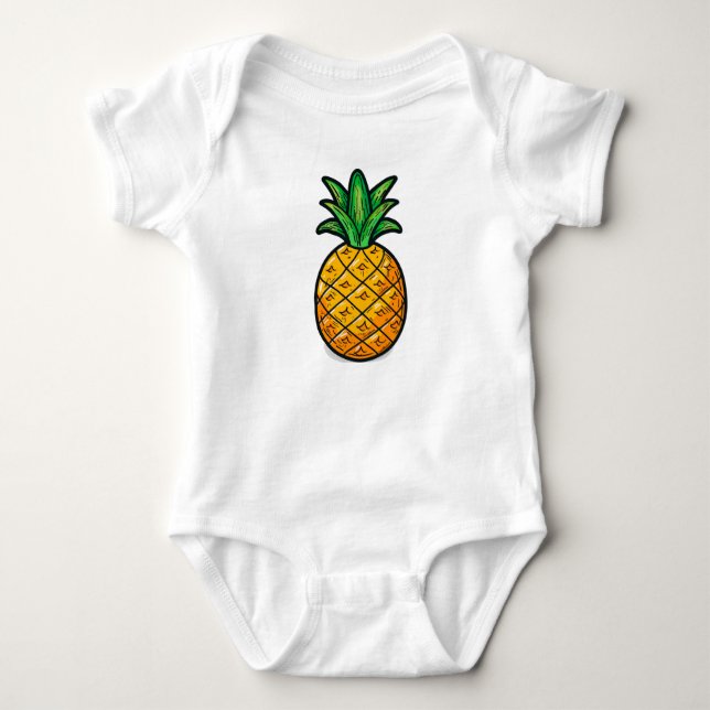 Tropical Pineapple: Flavour of Summer Baby Bodysuit (Front)