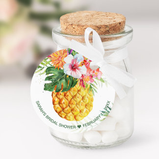 Tropical Pineapple Floral Favour Tags