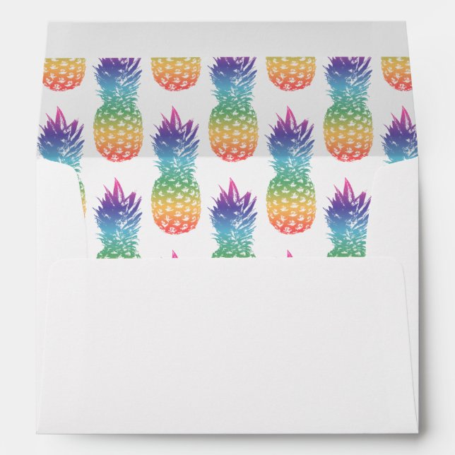 Tropical pineapple fruit pattern liner envelopes (Back (Bottom))