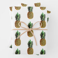 Tropical pineapple fruit photo pattern Christmas