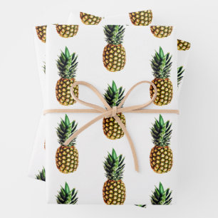 Tropical pineapple fruit photo pattern Christmas Wrapping Paper Sheet