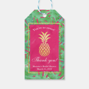 Tropical Pineapple Gold Favour Tags
