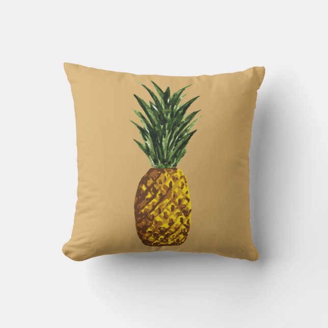 Tropical Pineapple Gold Yellow Cushion (Front)
