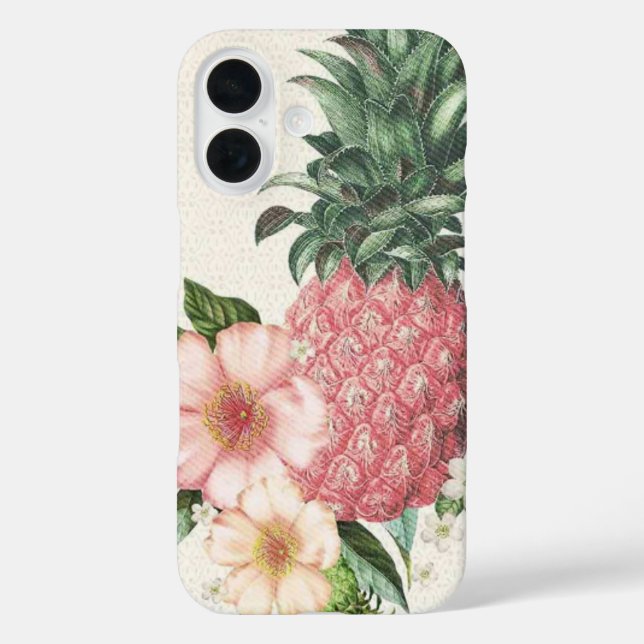 Tropical Pineapple Hawaiian iPhone Case (Back)