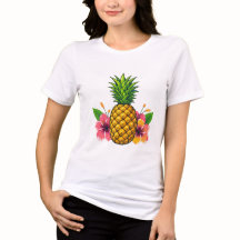 Tropical Pineapple & Hibiscus T-Shirt 