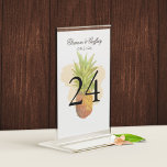 Tropical Pineapple Island Summer Wedding Table Number<br><div class="desc">Modern and Elegant Tropical Pineapple Island Summer Wedding Table Numbers - easy to customise and designed to complement your coastal themed affair. To personalise further, please click the "customise further" link and use the design tool to modify the design. If you prefer thicker paper or a different finish you can...</div>
