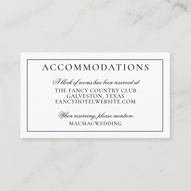Tropical Pineapple Island Wedding Accommodations Enclosure Card (Front)