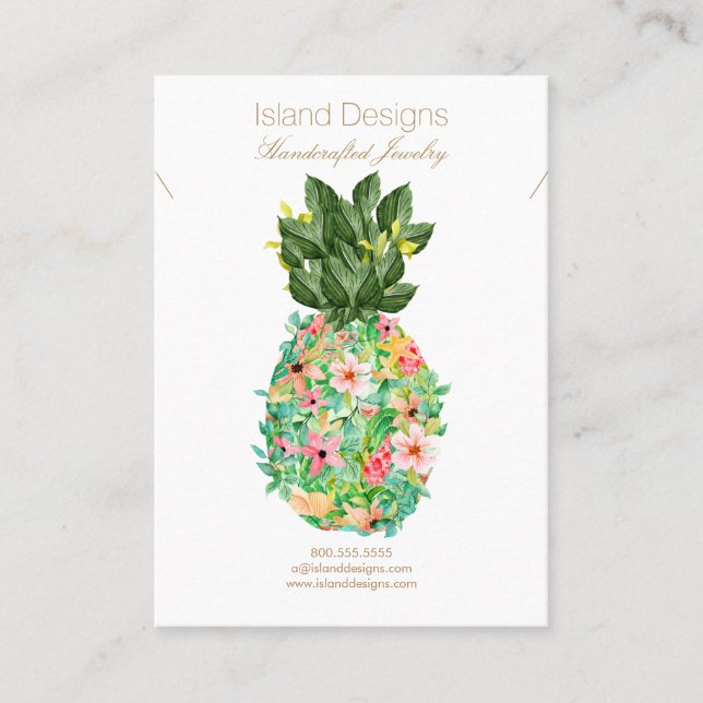 Tropical Pineapple Jewellery Display Card (Front)