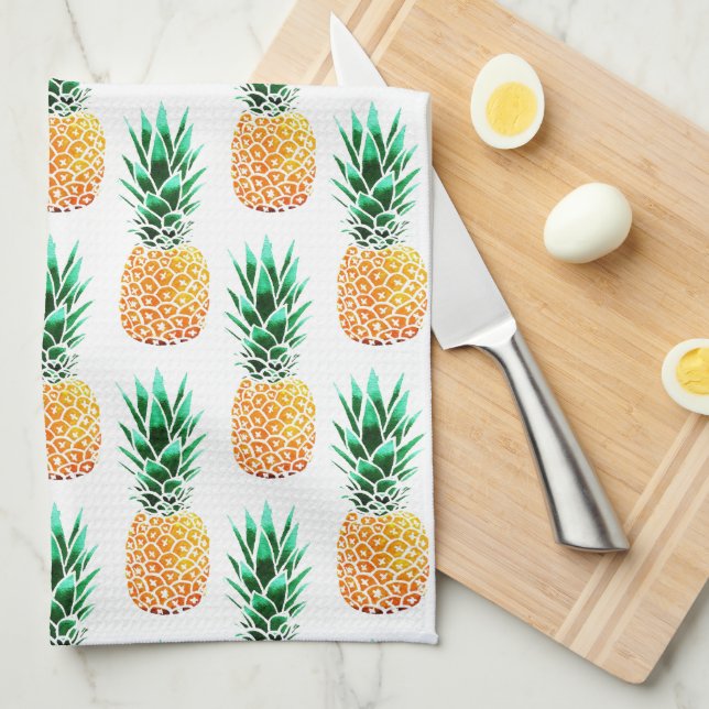 Tropical Pineapple Kitchen Towels (Quarter Fold)