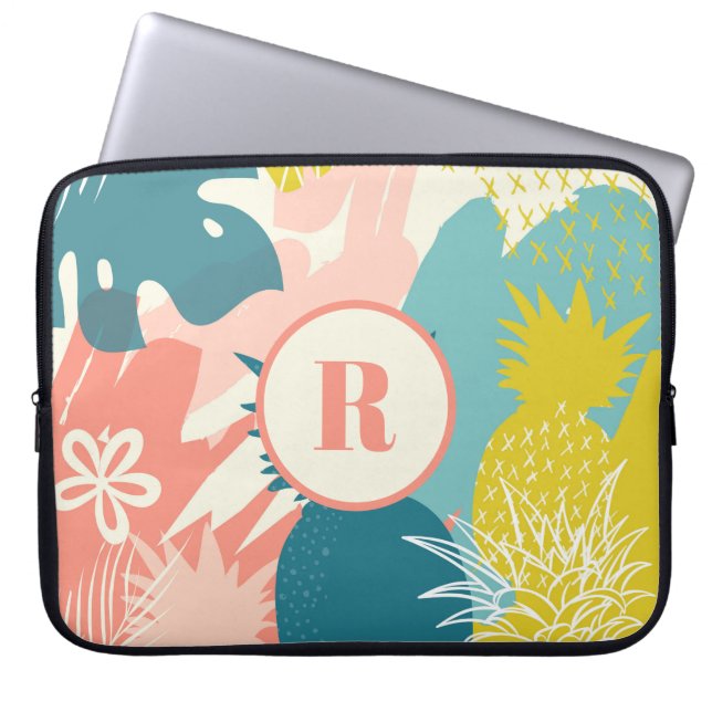 Tropical Pineapple Laptop Sleeve (Front)