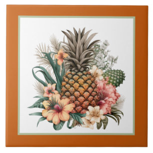 Tropical pineapple lovers crafting business home  tile
