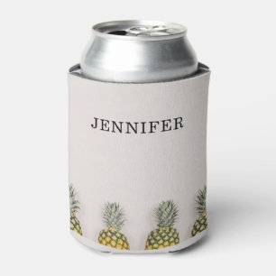 Tropical Pineapple Luau with Name Can Cooler