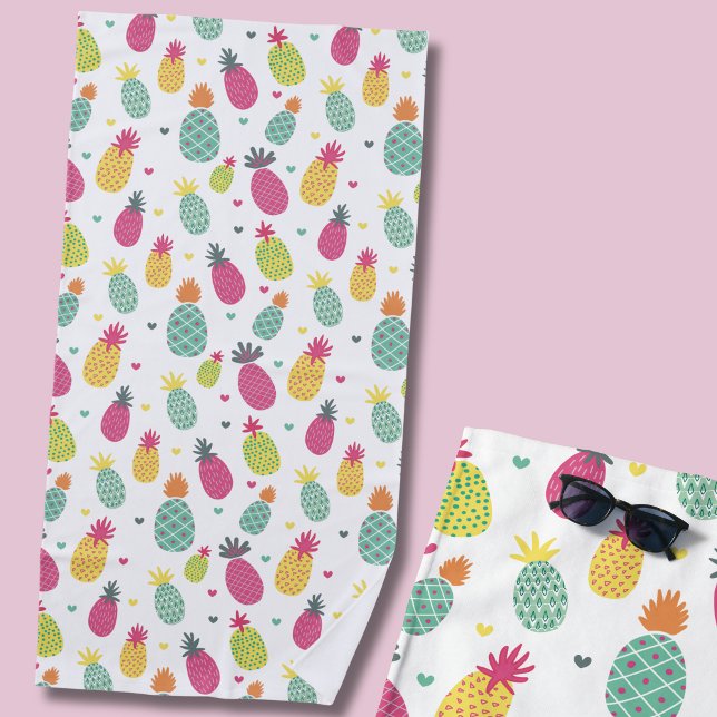 Tropical Pineapple pattern Beach Towel (Pineapple beach towel)