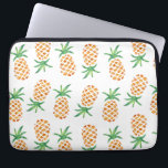 Tropical Pineapple Pattern Laptop Sleeve<br><div class="desc">Design features a tropical pineapple pattern in sunny watercolors. Additional colours and coordinating items available in our shop!</div>