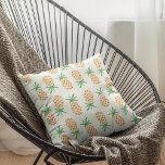 Tropical Pineapple Pattern Print Cushion<br><div class="desc">Design features an allover print of tropical pineapples in watercolor. Additional colours available in our shop!</div>