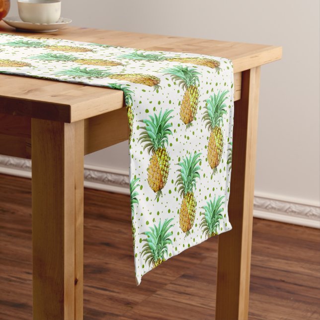 Tropical Pineapple Pattern Short Table Runner (In Situ)