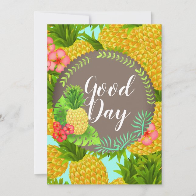 Tropical Pineapple. Personalised.  Invitation (Front)