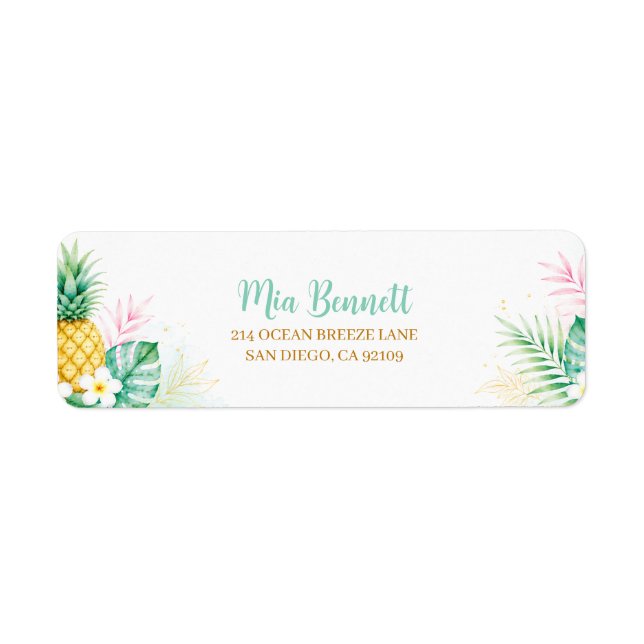 Tropical Pineapple Return Address (Front)