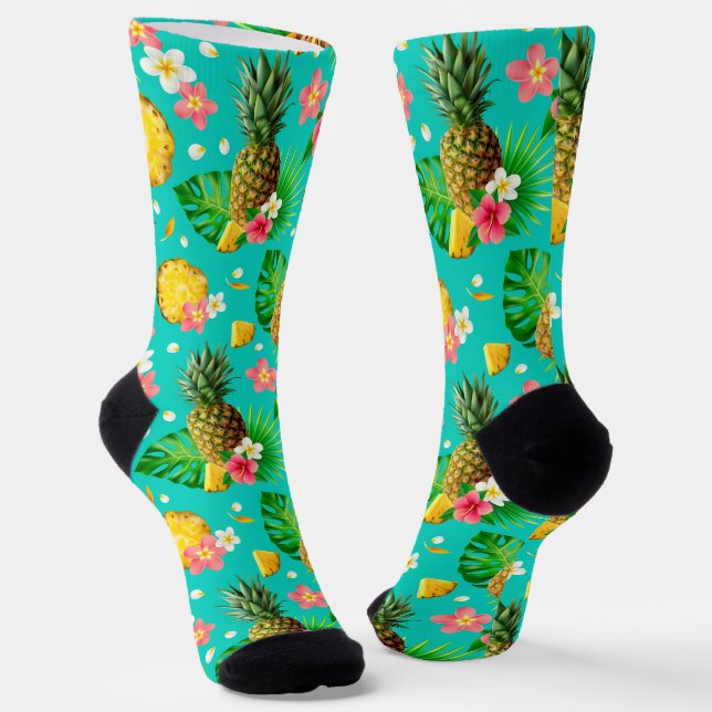 Tropical Pineapple Socks (Angled)