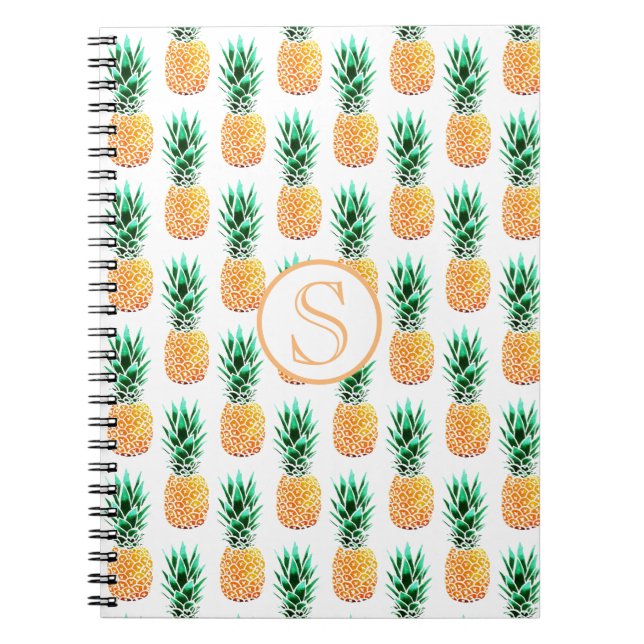 Tropical Pineapple Spiral Photo Notebook (Front)