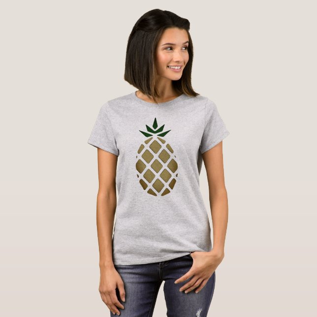Tropical Pineapple Stencil T-Shirt (Front Full)