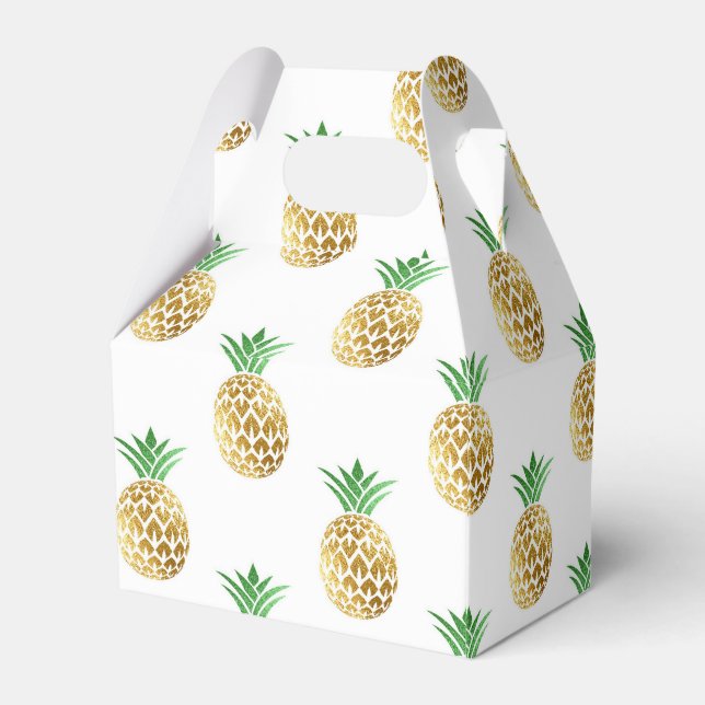 Tropical Pineapple Summer Birthday Party Favour Box (Back Side)