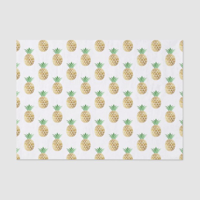 Tropical Pineapple Summer Birthday Party Tissue Paper (Front)