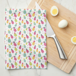 Tropical Pineapple Summer Fruit Tea Towel