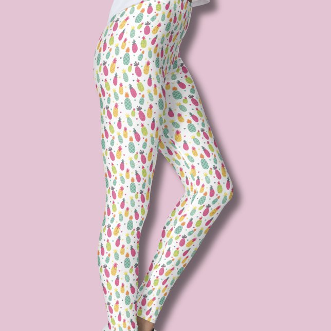 Tropical Pineapple Summer Leggings (Pineapple leggings)